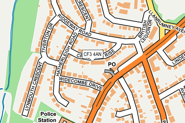 CF3 4AN map - OS OpenMap – Local (Ordnance Survey)