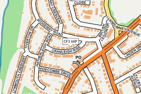 CF3 4AP map - OS OpenMap – Local (Ordnance Survey)