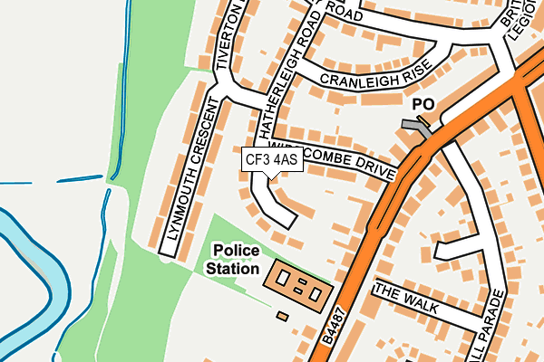 CF3 4AS map - OS OpenMap – Local (Ordnance Survey)