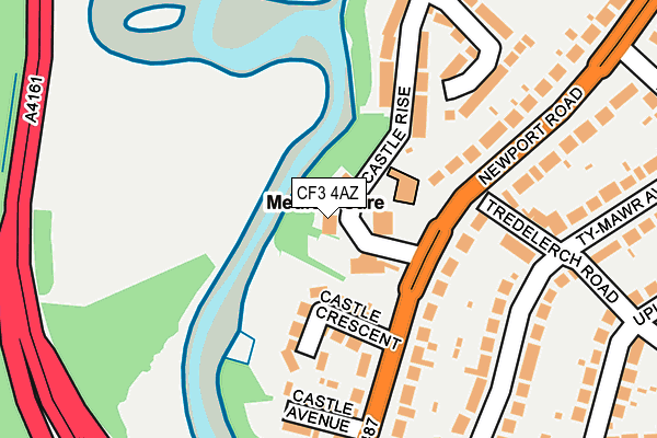 CF3 4AZ map - OS OpenMap – Local (Ordnance Survey)