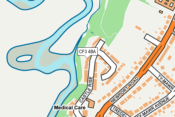 CF3 4BA map - OS OpenMap – Local (Ordnance Survey)