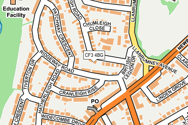 CF3 4BG map - OS OpenMap – Local (Ordnance Survey)