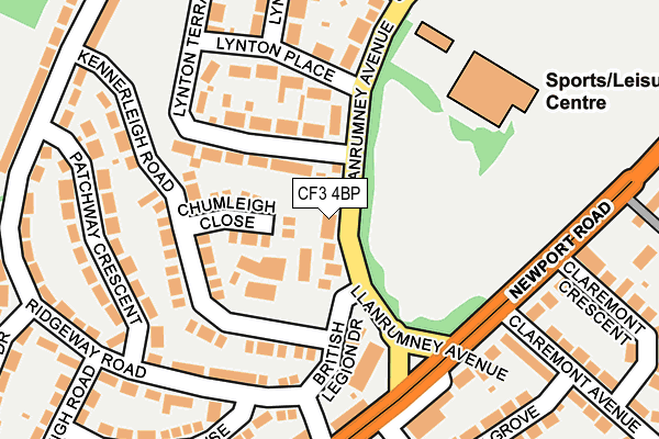CF3 4BP map - OS OpenMap – Local (Ordnance Survey)