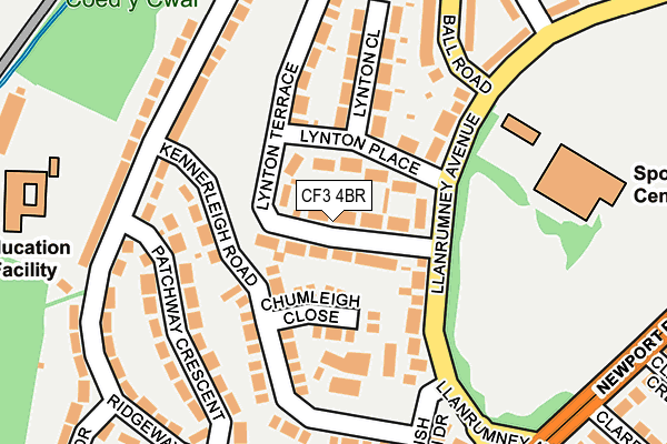 CF3 4BR map - OS OpenMap – Local (Ordnance Survey)
