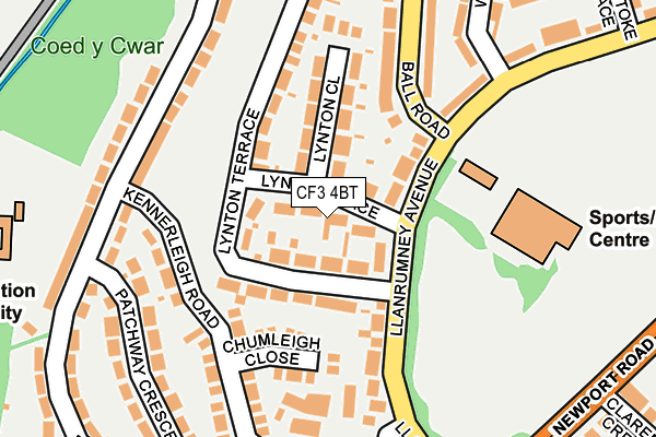 CF3 4BT map - OS OpenMap – Local (Ordnance Survey)