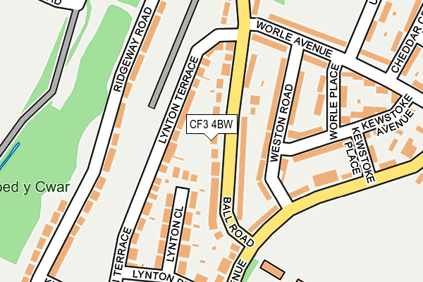CF3 4BW map - OS OpenMap – Local (Ordnance Survey)
