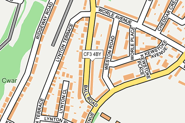 CF3 4BY map - OS OpenMap – Local (Ordnance Survey)