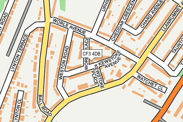 CF3 4DB map - OS OpenMap – Local (Ordnance Survey)