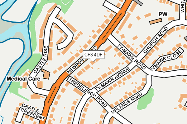 CF3 4DF map - OS OpenMap – Local (Ordnance Survey)