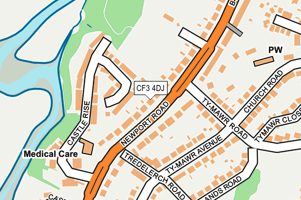 CF3 4DJ map - OS OpenMap – Local (Ordnance Survey)