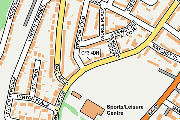 CF3 4DN map - OS OpenMap – Local (Ordnance Survey)