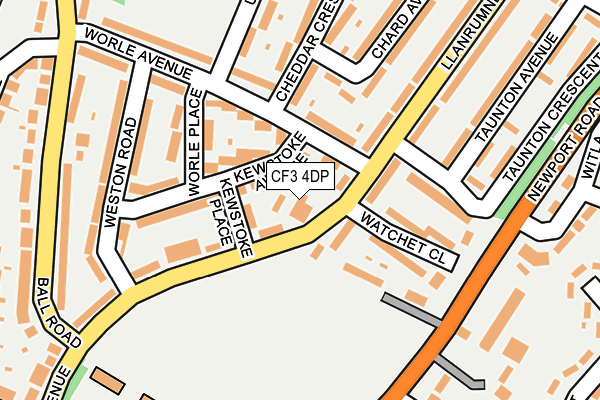 CF3 4DP map - OS OpenMap – Local (Ordnance Survey)