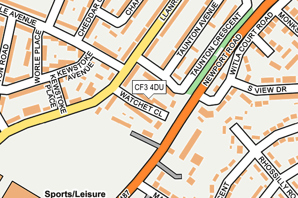 CF3 4DU map - OS OpenMap – Local (Ordnance Survey)