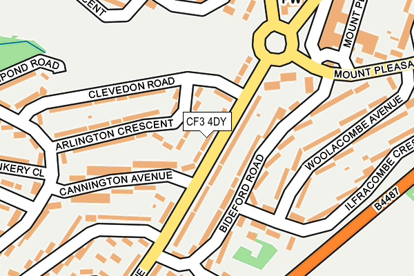 CF3 4DY map - OS OpenMap – Local (Ordnance Survey)