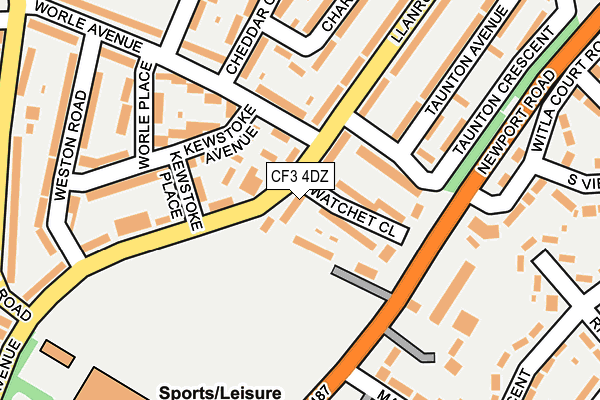 CF3 4DZ map - OS OpenMap – Local (Ordnance Survey)