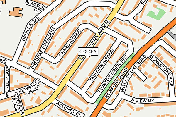 CF3 4EA map - OS OpenMap – Local (Ordnance Survey)