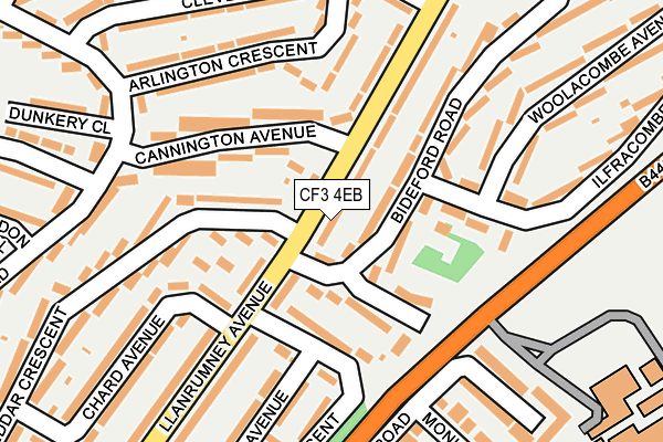 CF3 4EB map - OS OpenMap – Local (Ordnance Survey)