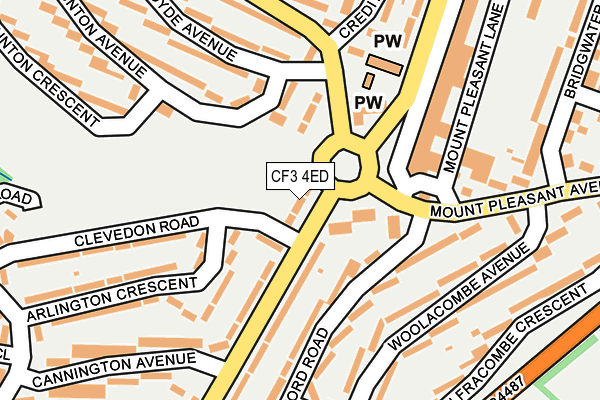 CF3 4ED map - OS OpenMap – Local (Ordnance Survey)
