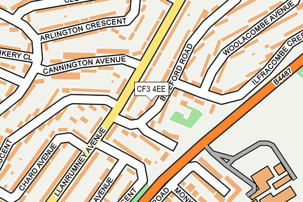 CF3 4EE map - OS OpenMap – Local (Ordnance Survey)