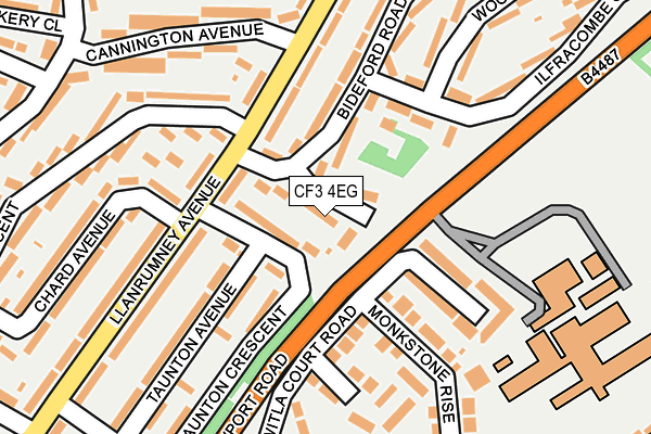 CF3 4EG map - OS OpenMap – Local (Ordnance Survey)