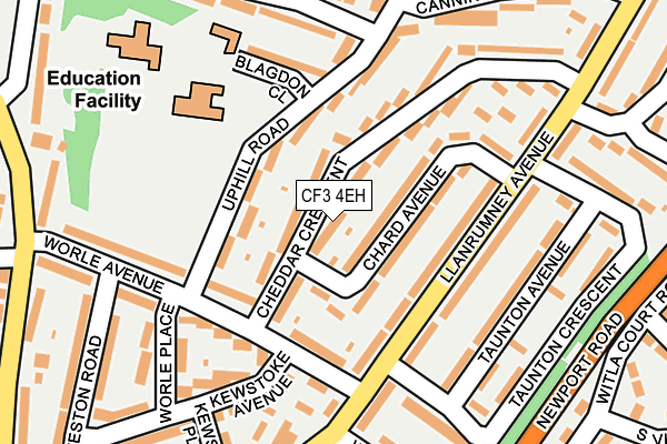 CF3 4EH map - OS OpenMap – Local (Ordnance Survey)