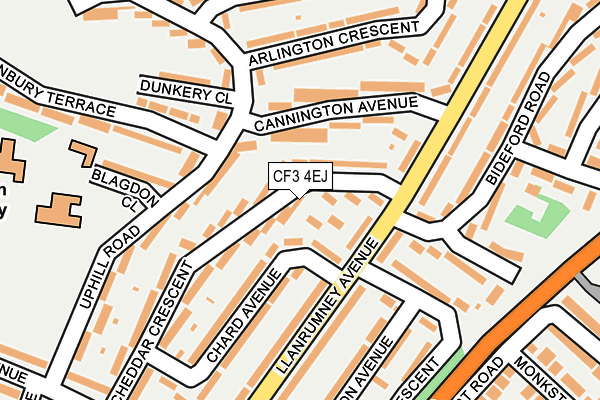 CF3 4EJ map - OS OpenMap – Local (Ordnance Survey)