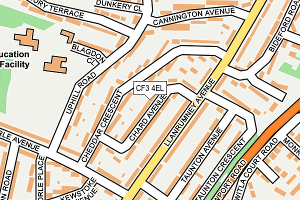 CF3 4EL map - OS OpenMap – Local (Ordnance Survey)