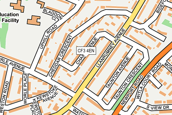 CF3 4EN map - OS OpenMap – Local (Ordnance Survey)