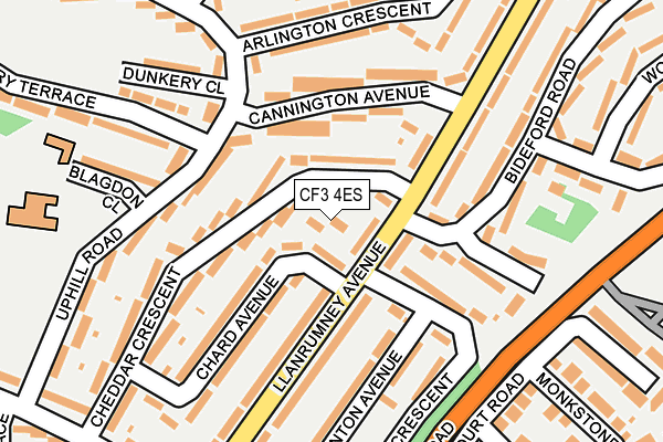 CF3 4ES map - OS OpenMap – Local (Ordnance Survey)