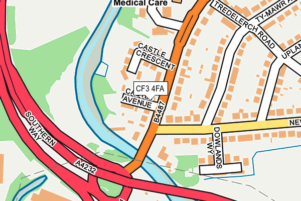 CF3 4FA map - OS OpenMap – Local (Ordnance Survey)