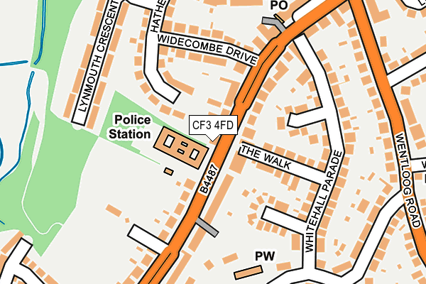 CF3 4FD map - OS OpenMap – Local (Ordnance Survey)