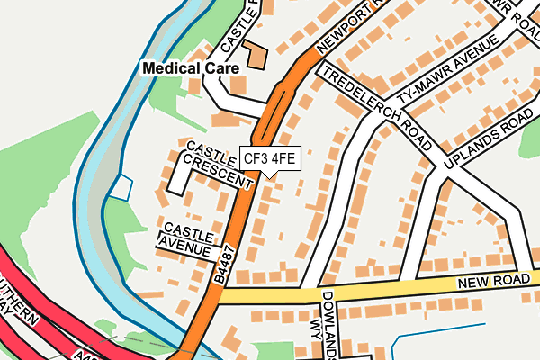 CF3 4FE map - OS OpenMap – Local (Ordnance Survey)