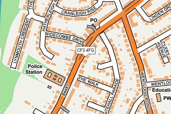 CF3 4FG map - OS OpenMap – Local (Ordnance Survey)