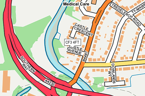 CF3 4FT map - OS OpenMap – Local (Ordnance Survey)