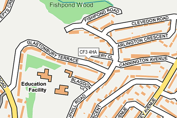 CF3 4HA map - OS OpenMap – Local (Ordnance Survey)