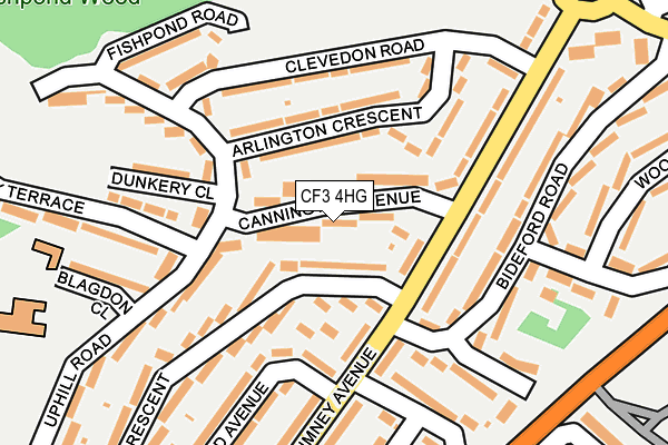 CF3 4HG map - OS OpenMap – Local (Ordnance Survey)