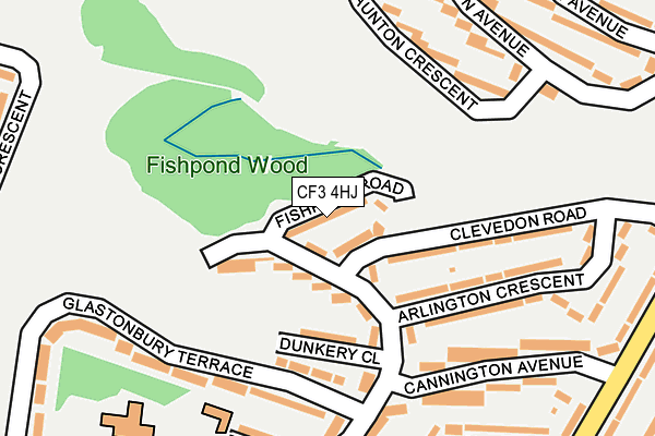 CF3 4HJ map - OS OpenMap – Local (Ordnance Survey)