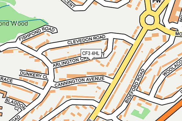 CF3 4HL map - OS OpenMap – Local (Ordnance Survey)