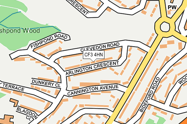 CF3 4HN map - OS OpenMap – Local (Ordnance Survey)