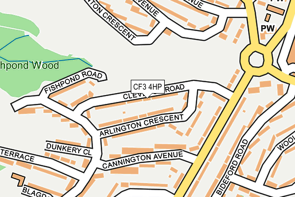 CF3 4HP map - OS OpenMap – Local (Ordnance Survey)