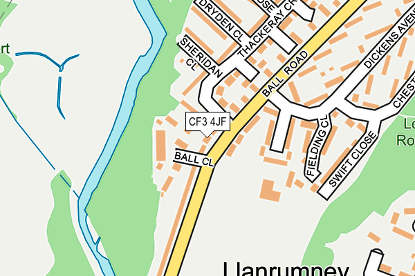 CF3 4JF map - OS OpenMap – Local (Ordnance Survey)