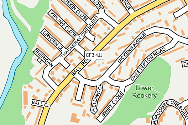 CF3 4JJ map - OS OpenMap – Local (Ordnance Survey)