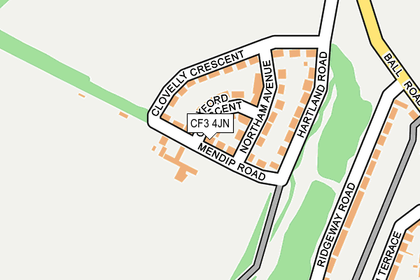 CF3 4JN map - OS OpenMap – Local (Ordnance Survey)