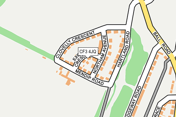 CF3 4JQ map - OS OpenMap – Local (Ordnance Survey)