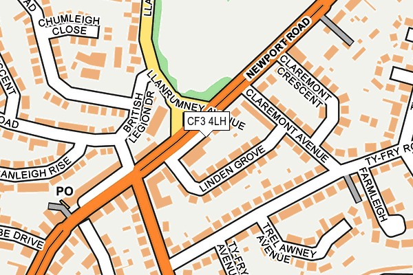 CF3 4LH map - OS OpenMap – Local (Ordnance Survey)