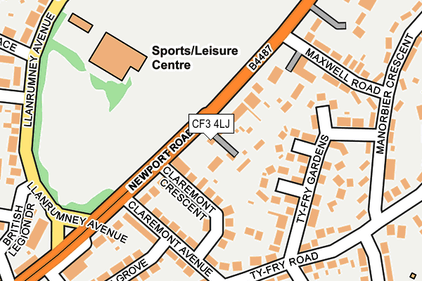 CF3 4LJ map - OS OpenMap – Local (Ordnance Survey)