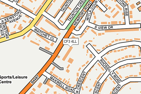 CF3 4LL map - OS OpenMap – Local (Ordnance Survey)