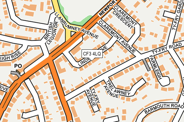 CF3 4LQ map - OS OpenMap – Local (Ordnance Survey)