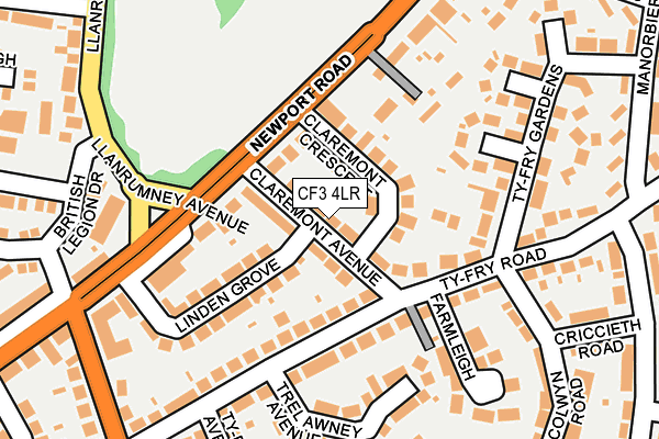 CF3 4LR map - OS OpenMap – Local (Ordnance Survey)