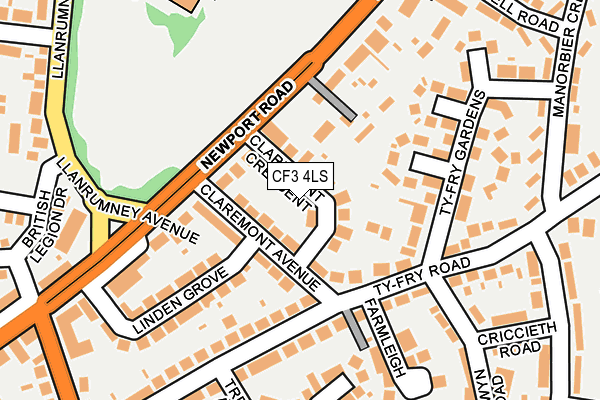 CF3 4LS map - OS OpenMap – Local (Ordnance Survey)